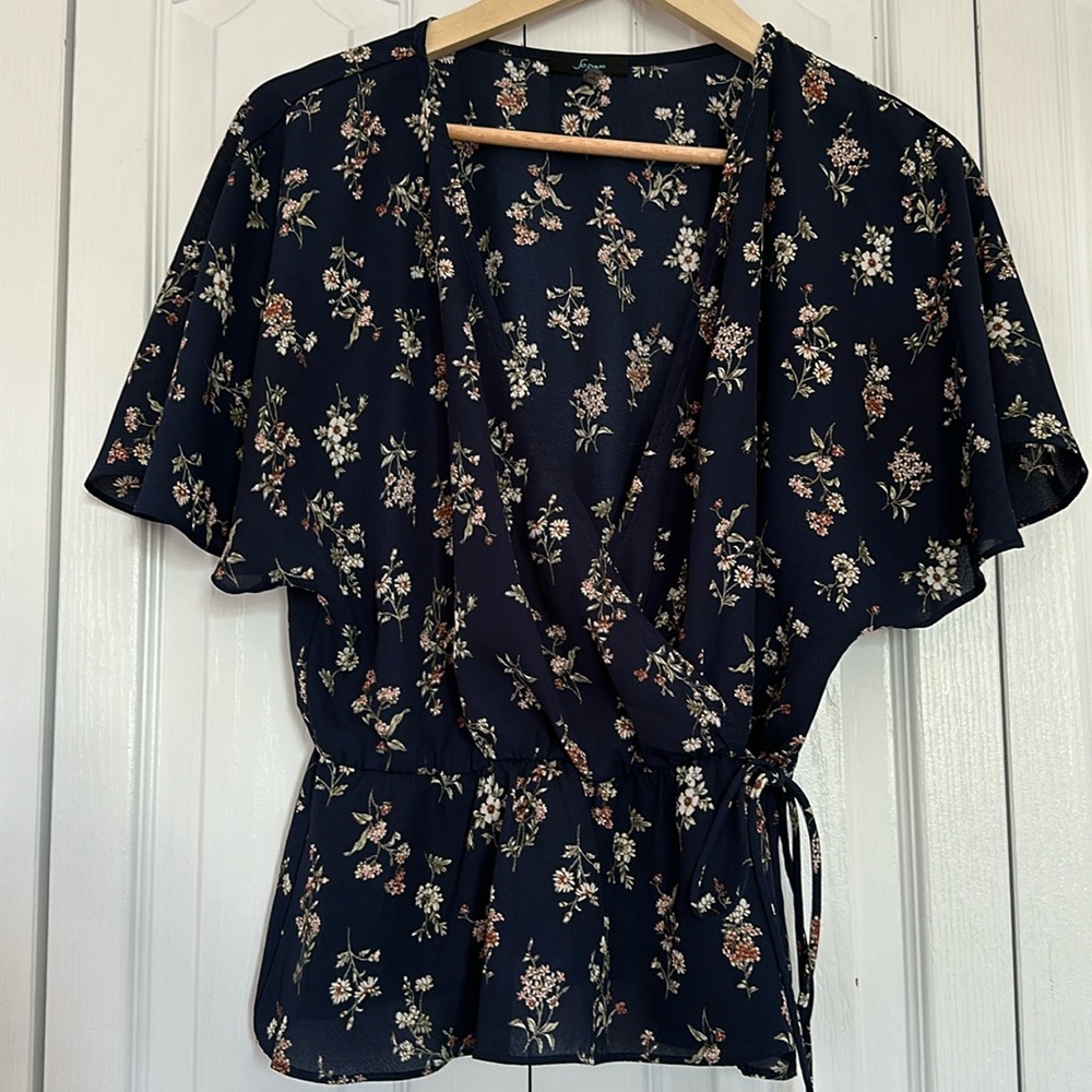 SOLD‼️ Soprano - Floral Wrap Around Design Blouse